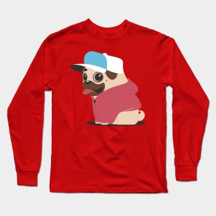 Pug With Cap Long Sleeve T-Shirt